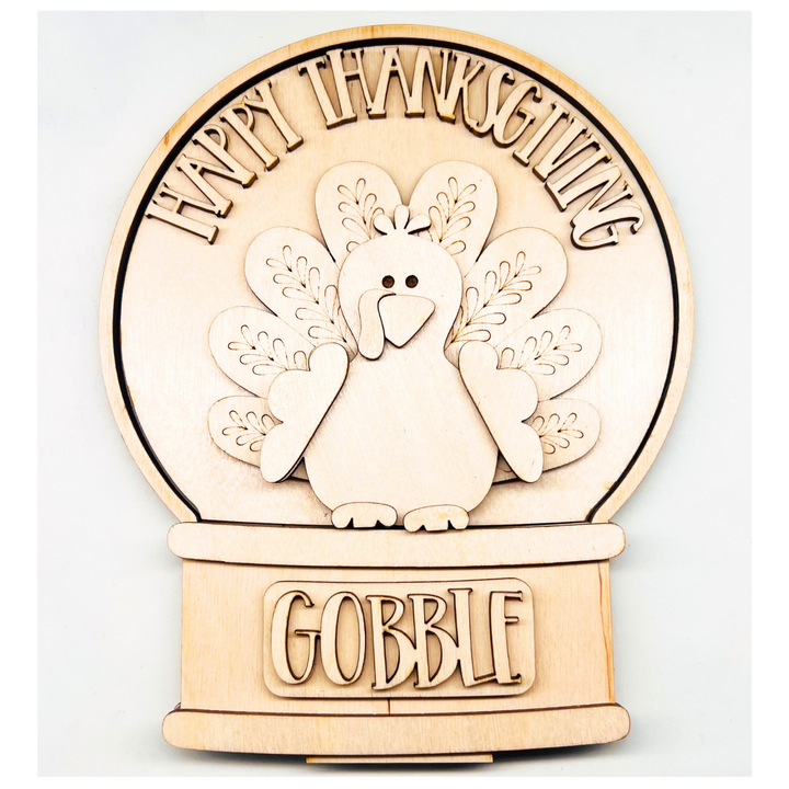 DIY-Turkey Snowglobe Wood Cutout