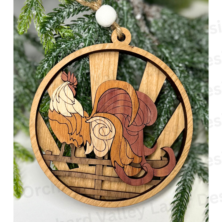 Wooden Animal Ornaments | Handmade Christmas Tree Decor| Rustic Farmhouse Decor